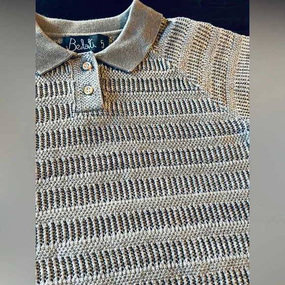 BELATI POINTELLE KNIT BEIGE SHIRT SIZE 5 - Picture 8 of 12